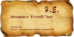 Hovanecz Erzsébet névjegykártya