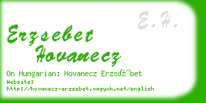 erzsebet hovanecz business card